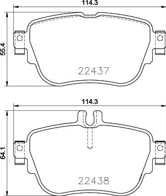 HELLA 8DB 355 025-781 - Комплект спирачно феродо, дискови спирачки vvparts.bg