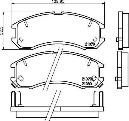 HELLA 8DB 355 005-821 - Комплект спирачно феродо, дискови спирачки vvparts.bg