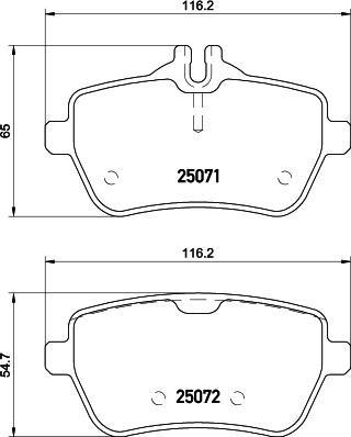 HELLA 8DB 355 026-571 - Комплект спирачно феродо, дискови спирачки vvparts.bg