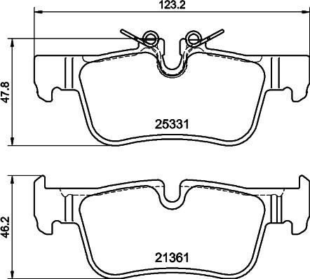 HELLA 8DB 355 026-661 - Комплект спирачно феродо, дискови спирачки vvparts.bg