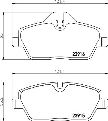 HELLA 8DB 355 026-031 - Комплект спирачно феродо, дискови спирачки vvparts.bg