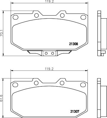 HELLA 8DB 355 026-891 - Комплект спирачно феродо, дискови спирачки vvparts.bg