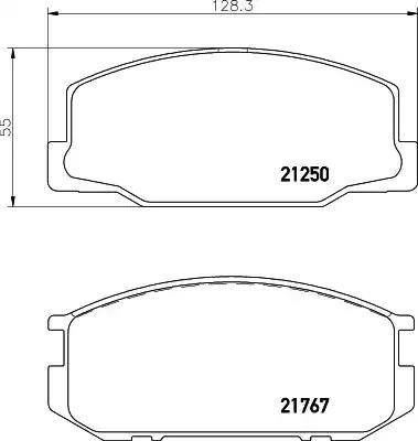 HELLA 8DB 355 026-881 - Комплект спирачно феродо, дискови спирачки vvparts.bg