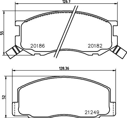 HELLA 8DB 355 026-761 - Комплект спирачно феродо, дискови спирачки vvparts.bg