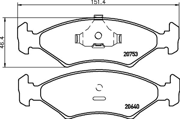 HELLA 8DB 355 026-781 - Комплект спирачно феродо, дискови спирачки vvparts.bg