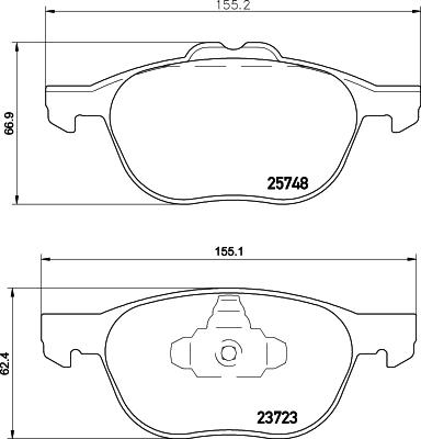 HELLA 8DB 355 020-411 - Комплект спирачно феродо, дискови спирачки vvparts.bg