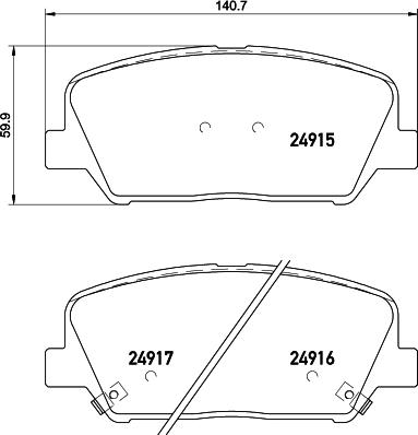 HELLA 8DB 355 020-591 - Комплект спирачно феродо, дискови спирачки vvparts.bg