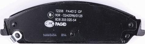 HELLA 8DB 355 020-541 - Комплект спирачно феродо, дискови спирачки vvparts.bg