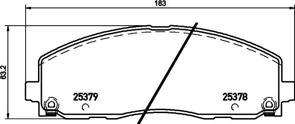 HELLA 8DB 355 020-571 - Комплект спирачно феродо, дискови спирачки vvparts.bg