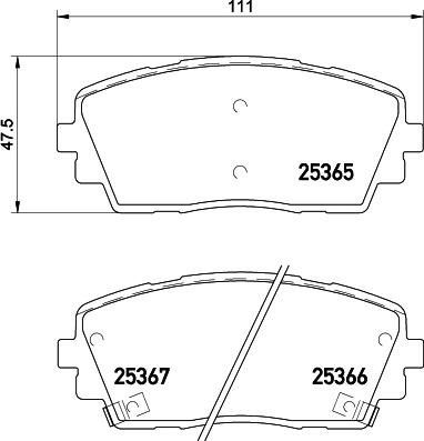 HELLA 8DB 355 020-611 - Комплект спирачно феродо, дискови спирачки vvparts.bg