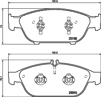 HELLA 8DB 355 020-681 - Комплект спирачно феродо, дискови спирачки vvparts.bg