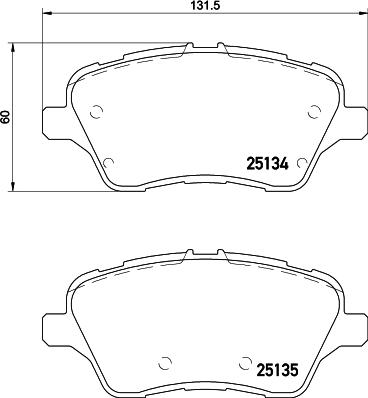 HELLA 8DB 355 020-621 - Комплект спирачно феродо, дискови спирачки vvparts.bg