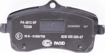 HELLA 8DB 355 020-671 - Комплект спирачно феродо, дискови спирачки vvparts.bg