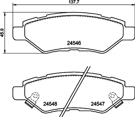 HELLA 8DB 355 020-011 - Комплект спирачно феродо, дискови спирачки vvparts.bg