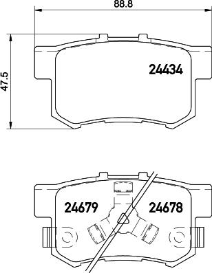 HELLA 8DB 355 020-021 - Комплект спирачно феродо, дискови спирачки vvparts.bg