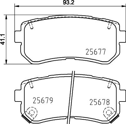 HELLA 8DB 355 020-851 - Комплект спирачно феродо, дискови спирачки vvparts.bg