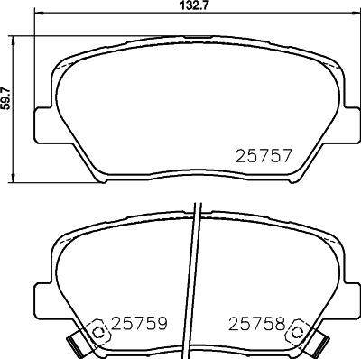 HELLA 8DB 355 020-871 - Комплект спирачно феродо, дискови спирачки vvparts.bg