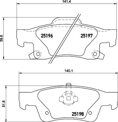 HELLA 8DB 355 020-351 - Комплект спирачно феродо, дискови спирачки vvparts.bg