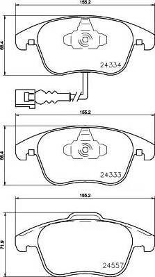 HELLA 8DB 355 020-321 - Комплект спирачно феродо, дискови спирачки vvparts.bg