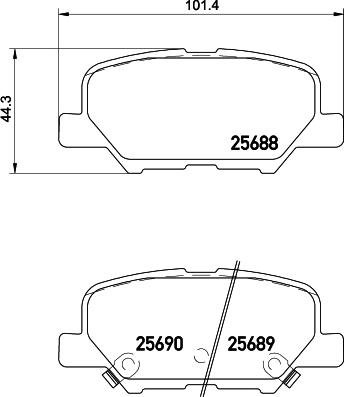 HELLA 8DB 355 020-291 - Комплект спирачно феродо, дискови спирачки vvparts.bg