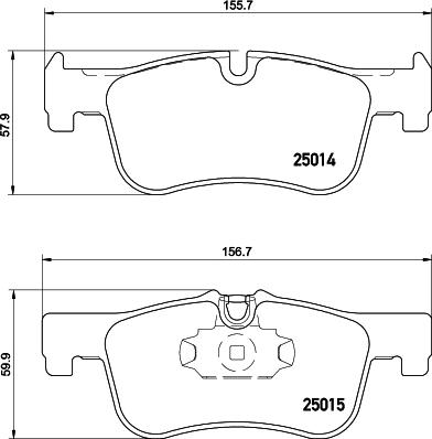 HELLA 8DB 355 020-201 - Комплект спирачно феродо, дискови спирачки vvparts.bg