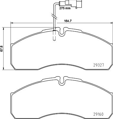 HELLA 8DB 355 020-711 - Комплект спирачно феродо, дискови спирачки vvparts.bg