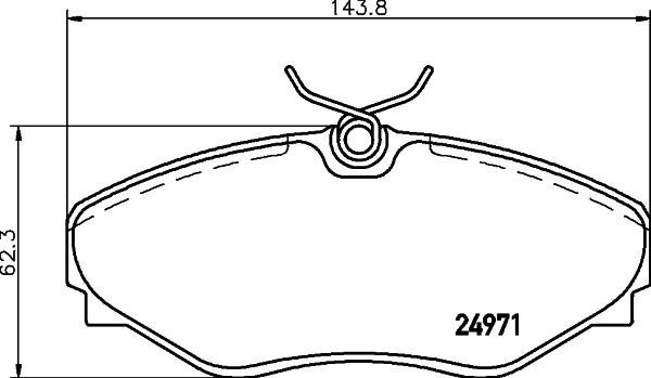 HELLA 8DB 355 020-731 - Комплект спирачно феродо, дискови спирачки vvparts.bg