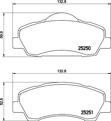 HELLA 8DB 355 020-771 - Комплект спирачно феродо, дискови спирачки vvparts.bg