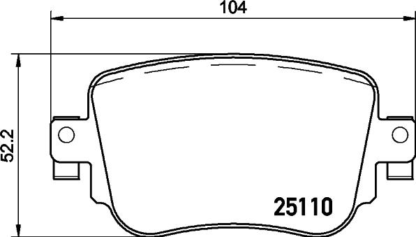 HELLA 8DB 355 021-911 - Комплект спирачно феродо, дискови спирачки vvparts.bg