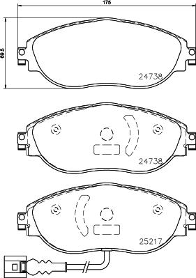 HELLA 8DB 355 021-971 - Комплект спирачно феродо, дискови спирачки vvparts.bg