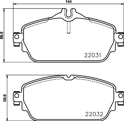 HELLA 8DB 355 029-931 - Комплект спирачно феродо, дискови спирачки vvparts.bg