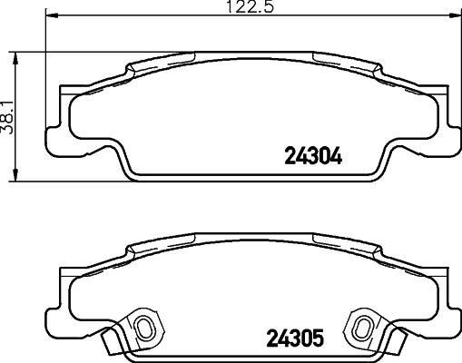 HELLA 8DB 355 021-581 - Комплект спирачно феродо, дискови спирачки vvparts.bg