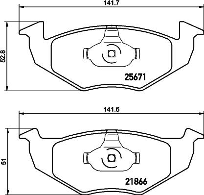 HELLA 8DB 355 021-531 - Комплект спирачно феродо, дискови спирачки vvparts.bg