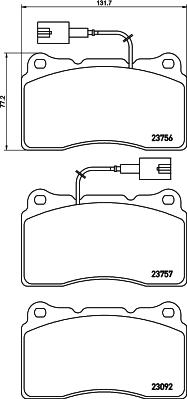 HELLA 8DB 355 021-151 - Комплект спирачно феродо, дискови спирачки vvparts.bg