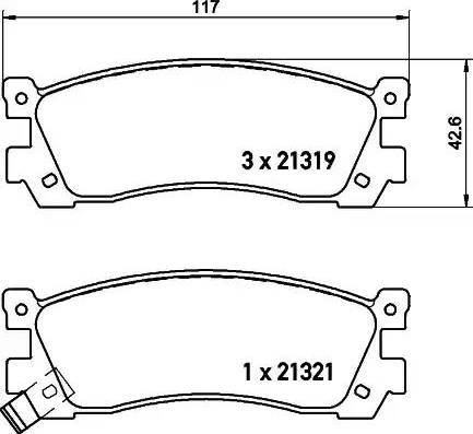 HELLA 8DB 355 021-171 - Комплект спирачно феродо, дискови спирачки vvparts.bg