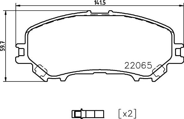 HELLA 8DB 355 021-861 - Комплект спирачно феродо, дискови спирачки vvparts.bg