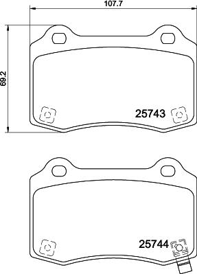 HELLA 8DB 355 021-251 - Комплект спирачно феродо, дискови спирачки vvparts.bg