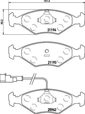 HELLA 8DB 355 021-201 - Комплект спирачно феродо, дискови спирачки vvparts.bg