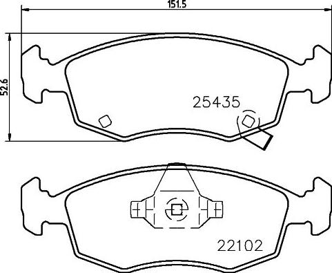 HELLA 8DB 355 021-751 - Комплект спирачно феродо, дискови спирачки vvparts.bg