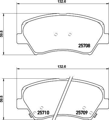 HELLA 8DB 355 028-911 - Комплект спирачно феродо, дискови спирачки vvparts.bg