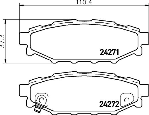 HELLA 8DB 355 028-341 - Комплект спирачно феродо, дискови спирачки vvparts.bg