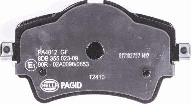HELLA 8DB 355 023-091 - Комплект спирачно феродо, дискови спирачки vvparts.bg