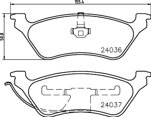 HELLA 8DB 355 023-111 - Комплект спирачно феродо, дискови спирачки vvparts.bg