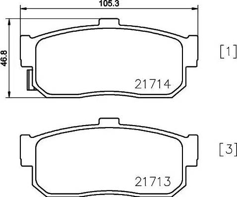 HELLA 8DB 355 023-181 - Комплект спирачно феродо, дискови спирачки vvparts.bg