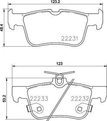 HELLA 8DB 355 023-301 - Комплект спирачно феродо, дискови спирачки vvparts.bg