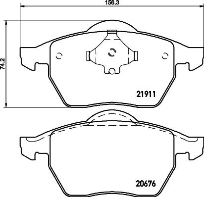 HELLA 8DB 355 023-701 - Комплект спирачно феродо, дискови спирачки vvparts.bg