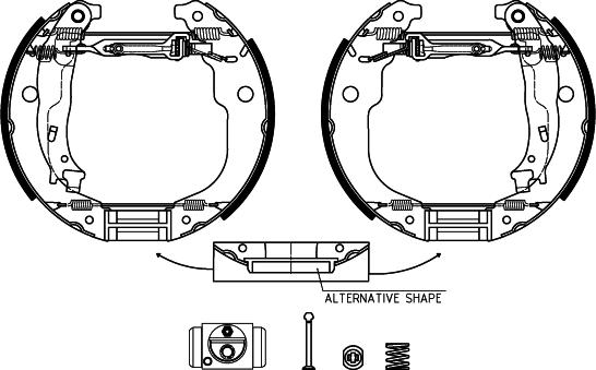 HELLA 8DB 355 022-951 - Комплект спирачна челюст vvparts.bg