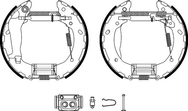 HELLA 8DB 355 022-551 - Комплект спирачна челюст vvparts.bg