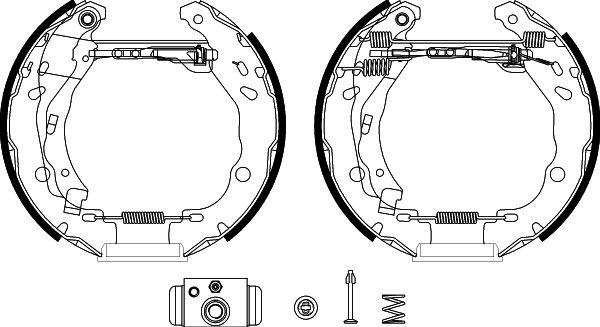 HELLA 8DB 355 022-521 - Комплект спирачна челюст vvparts.bg