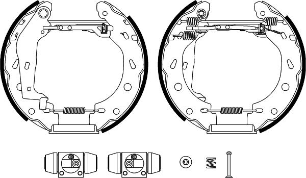 HELLA 8DB 355 022-351 - Комплект спирачна челюст vvparts.bg